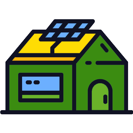 solar panels on house icon