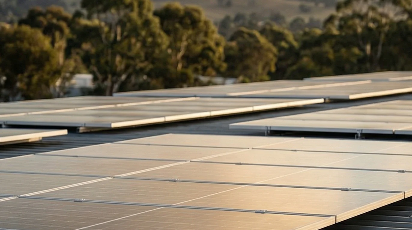 Solar panel installation by Meta Electrical & Solar — Canberra ACT and South Coast NSW Solar panel installers on commercial roof Canberra and South Coast NSW