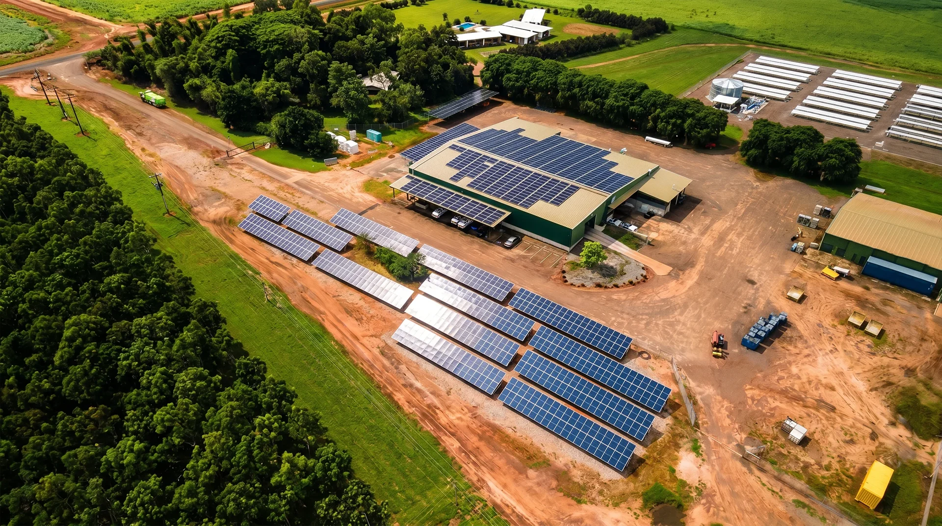 Commercial Solar Mounting Systems Solar installer Canberra Aerial View — Large Scale Installation