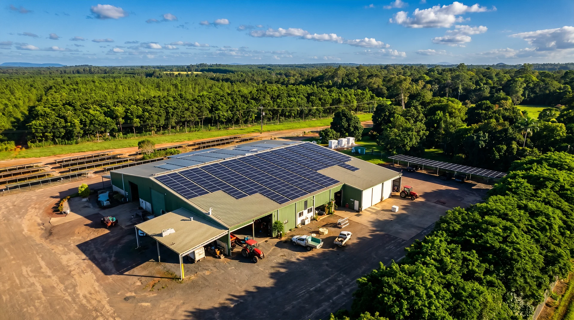 Commercial Solar Mounting Systems Solar installer Canberra Single-Post Canopy — Rural Property